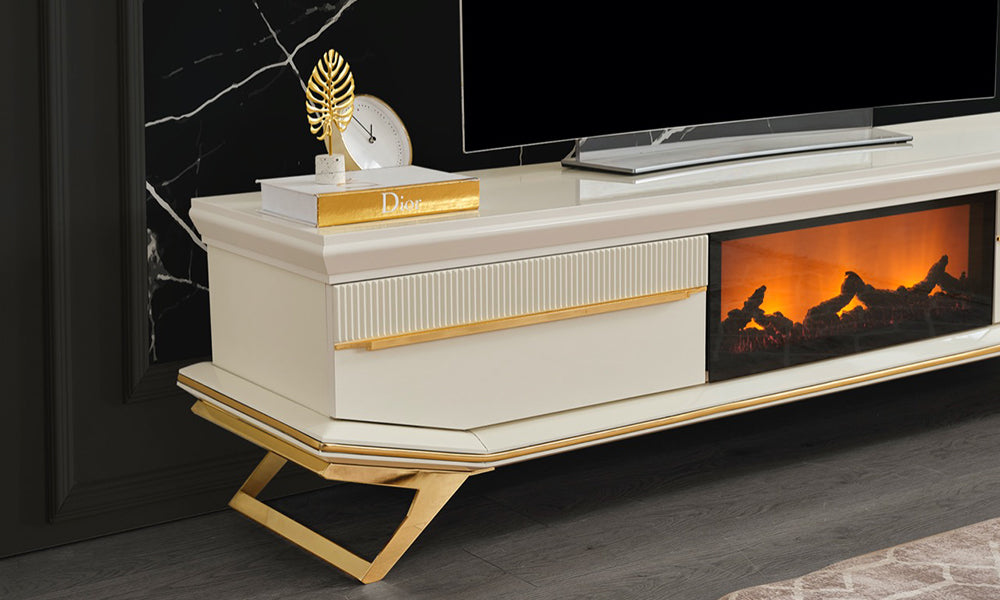 Angel Gold Şömineli Tv Ünitesi
