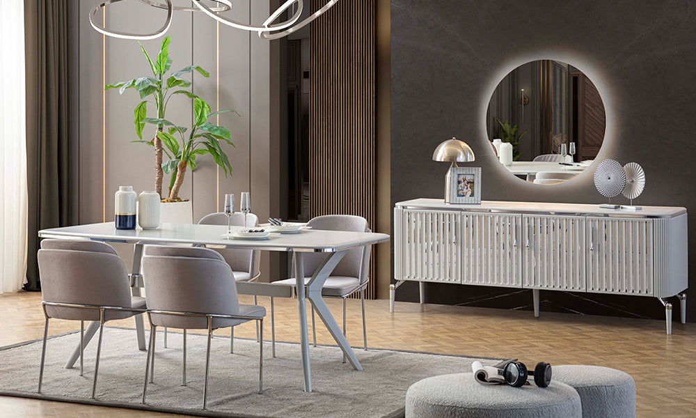 Bianca Gray Yemek Odası Takımı