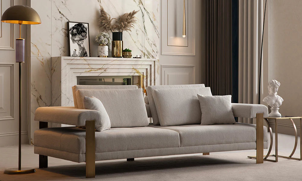Deep Living Antik Üçlü Koltuk
