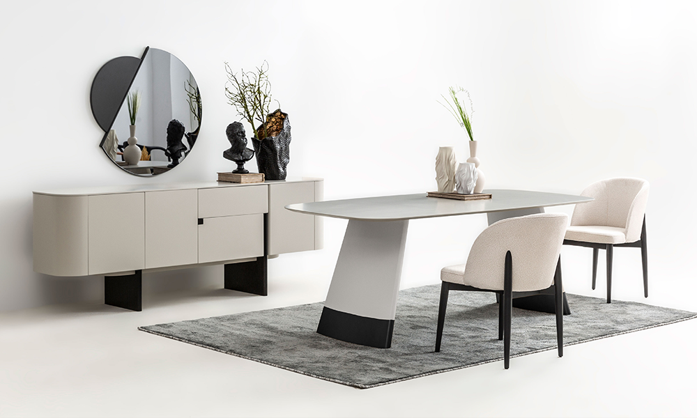 Delta Yemek Odası Takımı (Açık Gri)