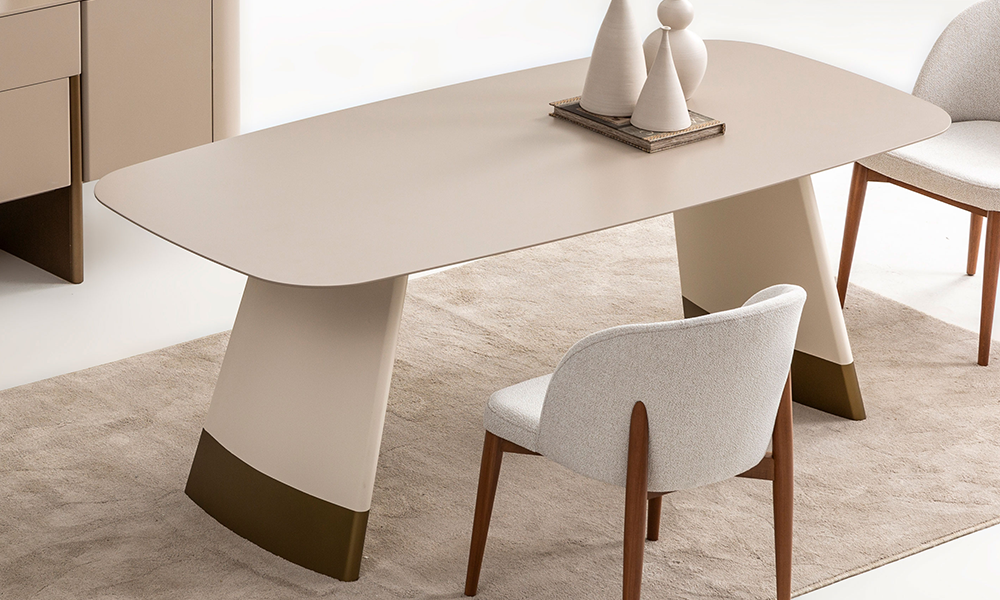 Delta Yemek Odası Takımı (Bej - Altın)