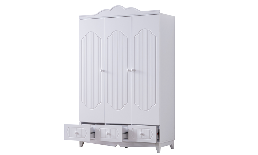 Flower 3 Kapaklı Dolap