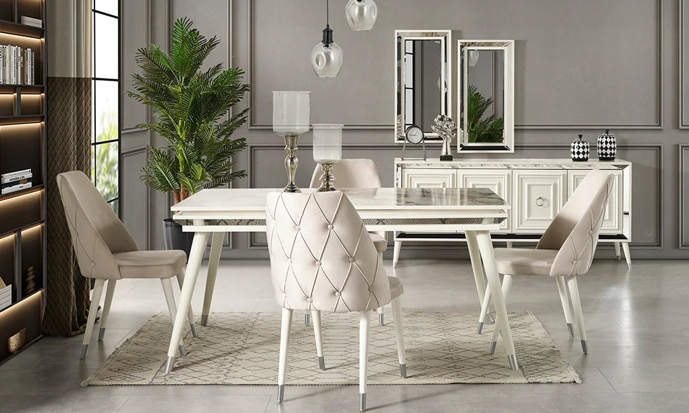 Zambak Silver Yemek Odası Takımı