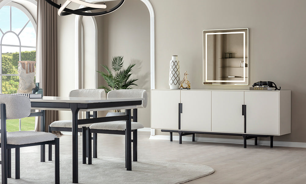 Aura Black Yemek Odası Takımı