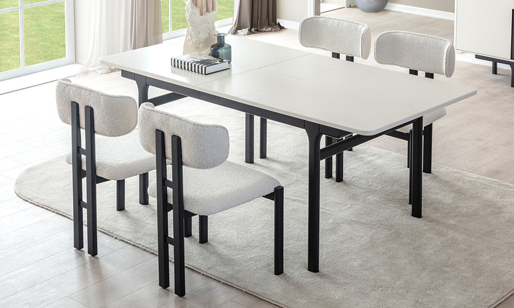 Aura Black Yemek Odası Takımı