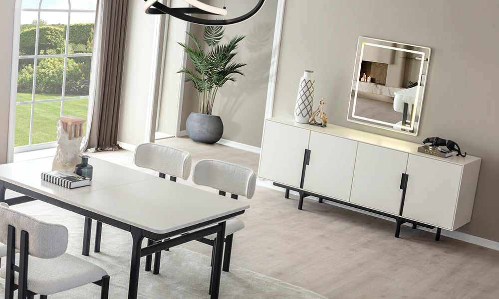 Aura Black Yemek Odası Takımı