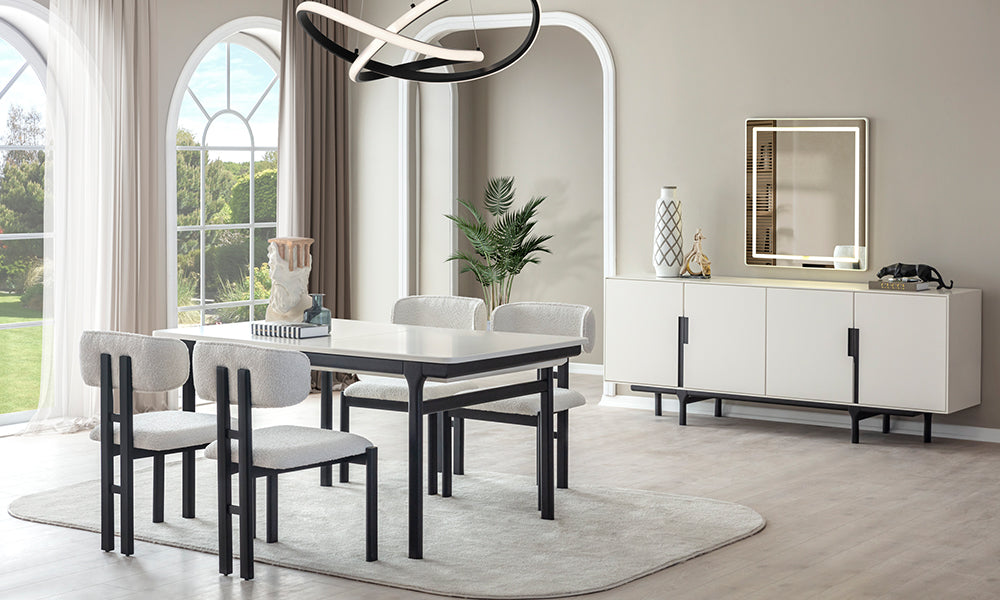 Aura Black Yemek Odası Takımı