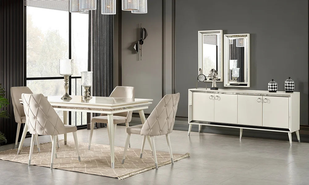 Damla Silver Yemek Odası Takımı