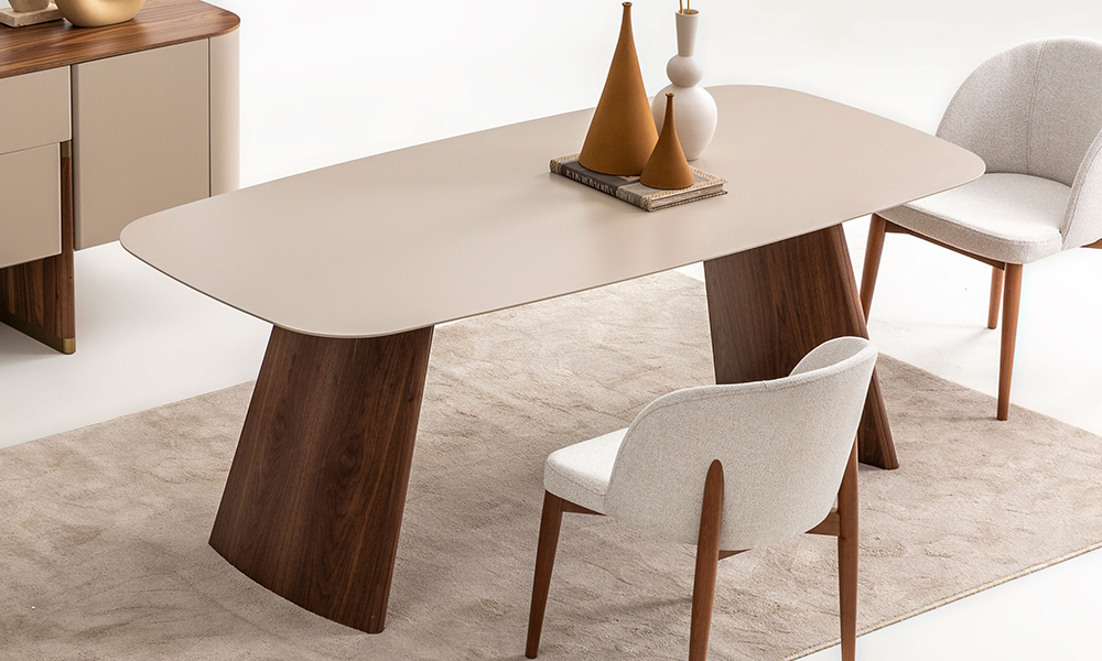 Delta Yemek Odası Takımı (Bej - Ceviz)