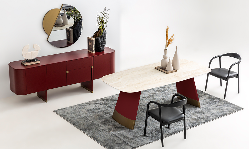 Delta Yemek Odası Takımı (Bordo)