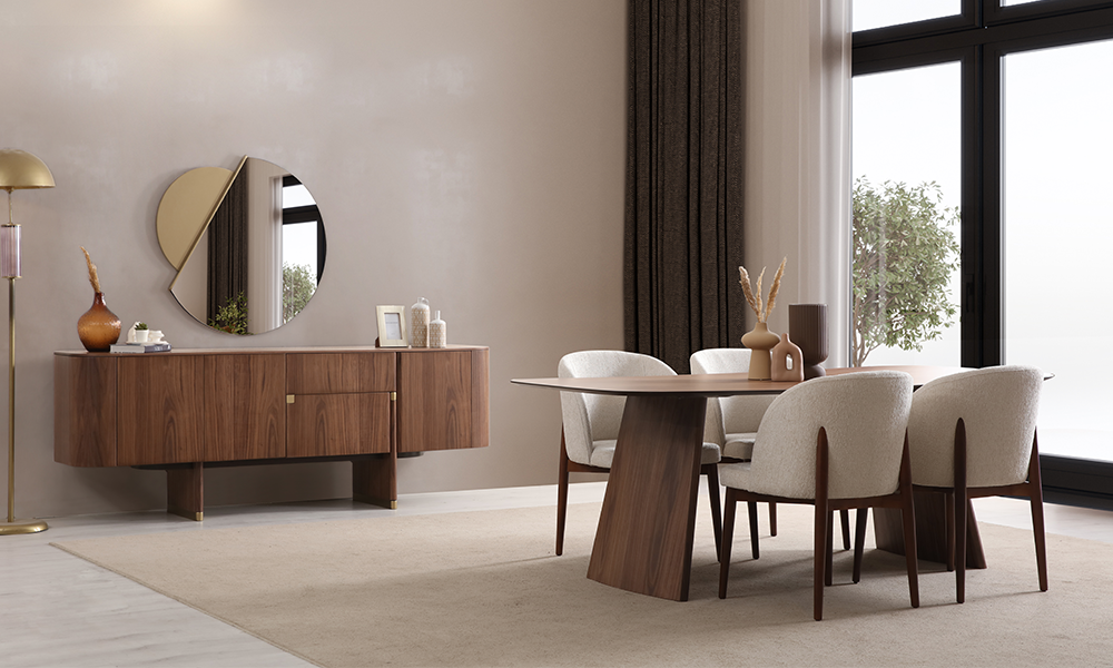 Delta Yemek Odası Takımı (Ceviz)